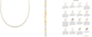 Macy's Two-Tone Stampato Link 17" Chain Necklace in 10k Gold & Rhodium-Plate